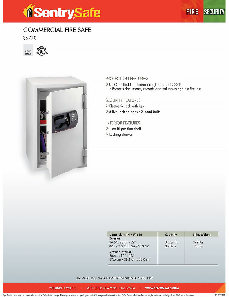 將圖像加載到圖庫查看器中,SentrySafe S6770 善衛商業防火保險箱