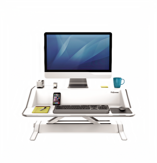 Fellowes Lotus Sit-Stand Workstation Desk (Black/White)