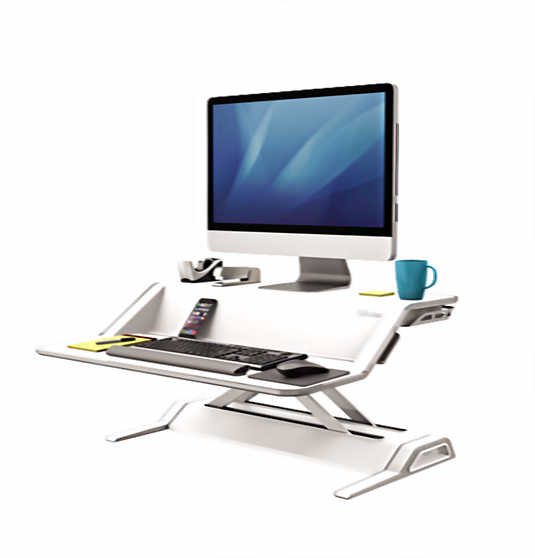 Fellowes Lotus Sit-Stand Workstation Desk (Black/White)