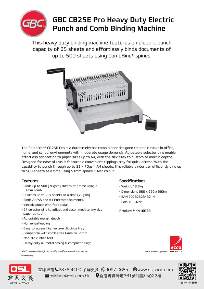 Load image into Gallery viewer, GBC CB25E Pro Heavy Duty Electric Punch and Comb Binding Machine