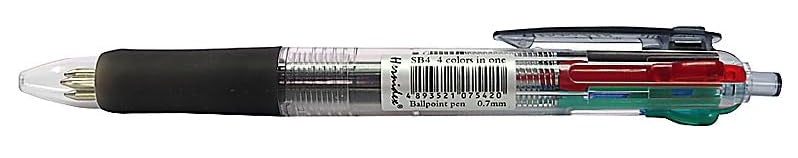 將圖像加載到圖庫查看器中,Hernidex SB4 0.7mm 4色按掣式原子筆