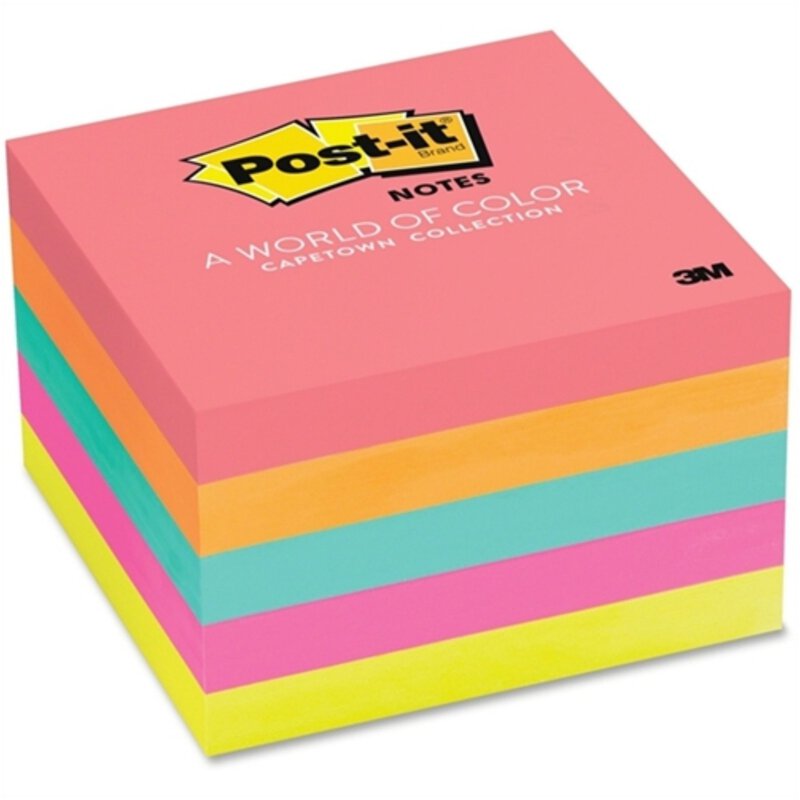 將圖像加載到圖庫查看器中,3M Post-it 654-5PK 螢光色告事貼 3" x 3" (5pad x 100張/pad)