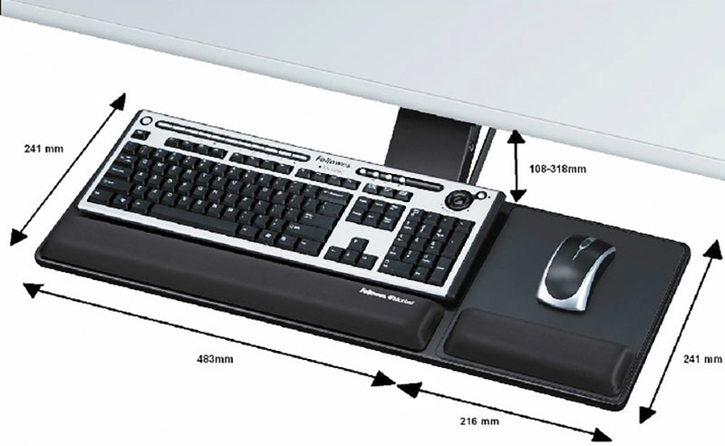 將圖像加載到圖庫查看器中,Fellowes Designer Suites™ Compact Keyboard Tray FW8017801 高級全方位鍵盤托組合
