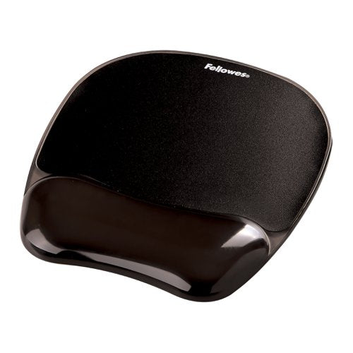 Fellowes FW9112101 Crystal Gel Wrist Rest (Black)