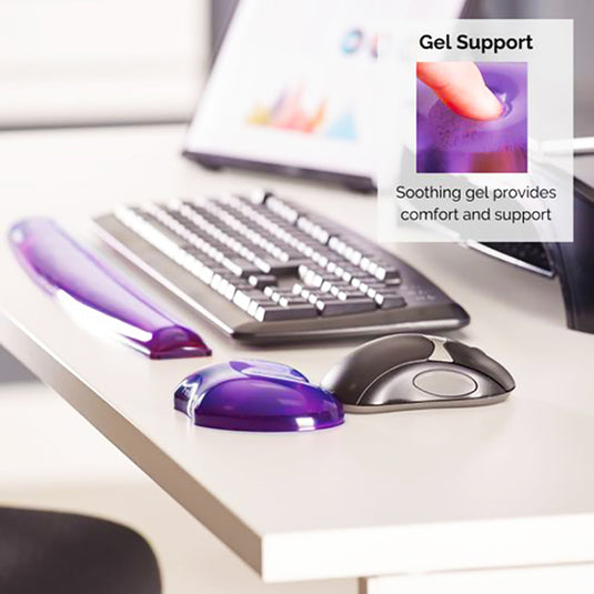 Fellowes FW91177 Crystal Gel Wrist Rest (Purple)