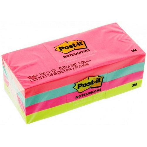 將圖像加載到圖庫查看器中,3M Post-it 653AN 螢光色報事貼 1.5" x 2" (12本)