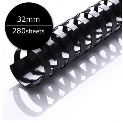 Load image into Gallery viewer, Plastic Binding Ring A4 Black/White (50's)