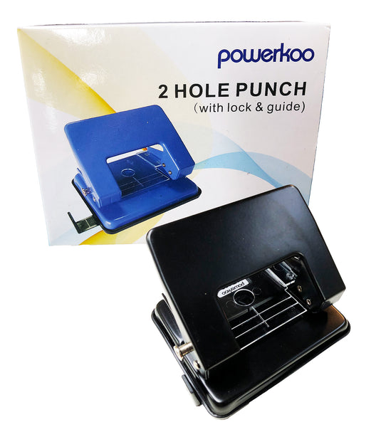 Powerkoo - LT100 2 Hole Punch (with lock & guide (Black color)