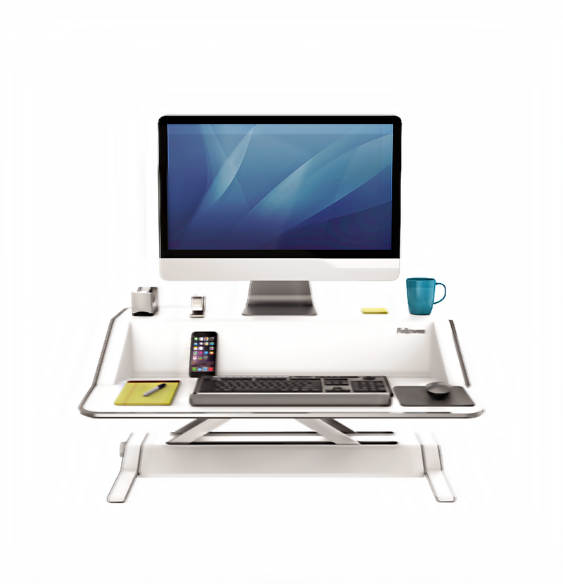 Load image into Gallery viewer,  Fellowes Lotus Sit-Stand Workstation Desk (White)
