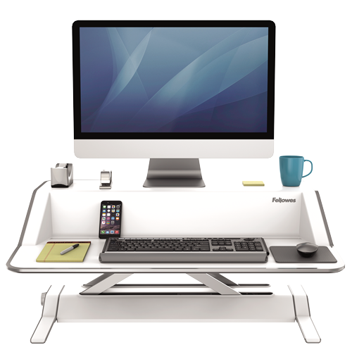 Load image into Gallery viewer,  Fellowes Lotus Sit-Stand Workstation Desk (White)
