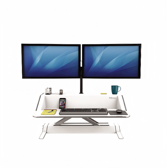  Fellowes Lotus Sit-Stand Workstation Desk (White)