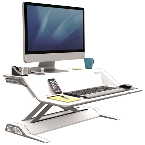 Load image into Gallery viewer,  Fellowes Lotus Sit-Stand Workstation Desk (White)
