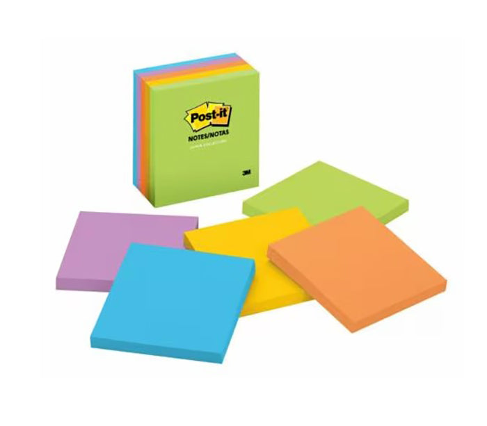 將圖像加載到圖庫查看器中，3M Post-it 654-5UC 螢光色報事貼 3&quot; x 3&quot; (5pad x 90張/pad)
