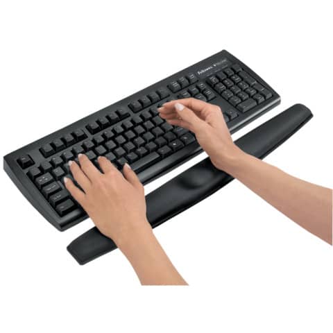 Load image into Gallery viewer, Fellowes FW9178201 Solid Black Memory Foam Wrist Rest
