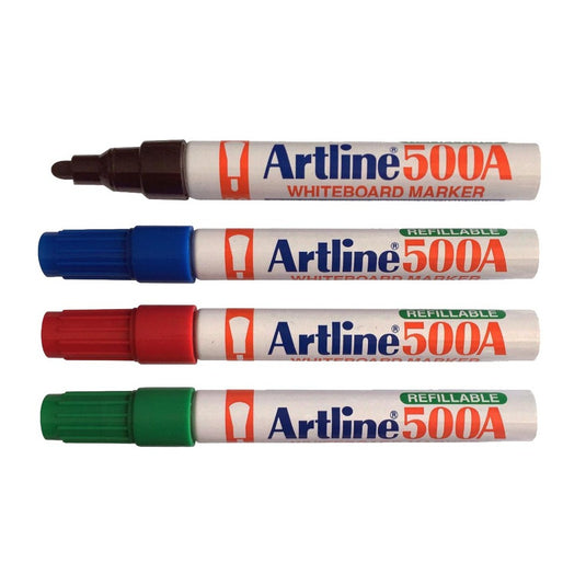 Artline 500A Whiteboard Markers (Bullet 2mm)