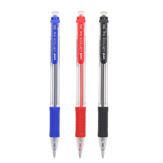 Uni Laknock fine Retractable Ball Pen (12 pcs) (SN-101) 