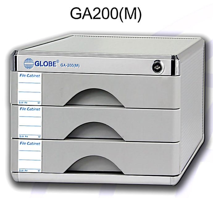 Globe A4 3-drawers Desktop Cabinet w/lock #GA200(M) 