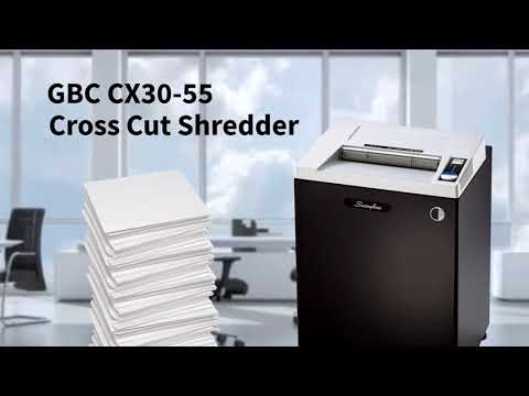 在圖庫查看器中加載和播放視頻，GBC ShredMaster CX30-55 粒狀 (4x40mm) 23張 碎紙機
