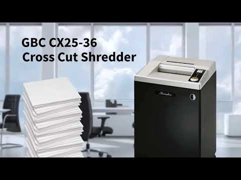 在圖庫查看器中加載和播放視頻，GBC ShredMaster CX25-36 粒狀 (4x40mm) 21張 碎紙機
