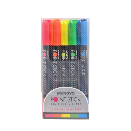 Mungyo Point Stick 蠟性螢光筆 (5色裝)