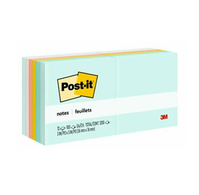 Load image into Gallery viewer, 3M Post-it 653-AST Self-Stick Notes 1.5&quot; x 2&quot; (12pad)
