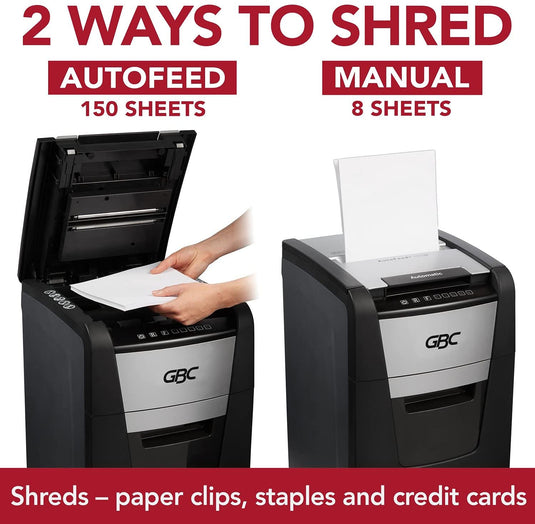 GBC Auto+150M Miro-cut (2x15mm) 150 Sheets Auto Shredder