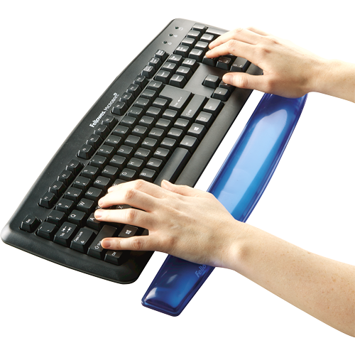 Fellowes FW91137 Crystal Gel Wrist Rest (Blue)